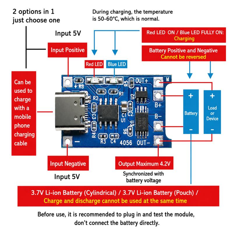 Tp4056 Module - 18650 TP4056 Lithium Battery Charger Module