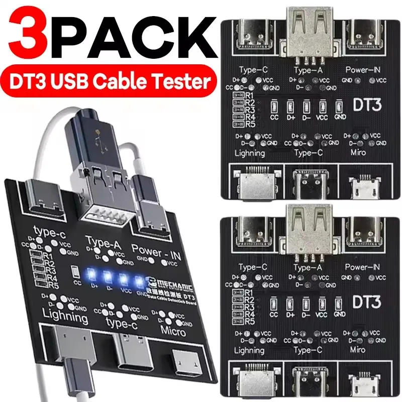 1-3Pcs DT3 USB Tester Data Cab - Micro Usb Cable ulasan dan harga